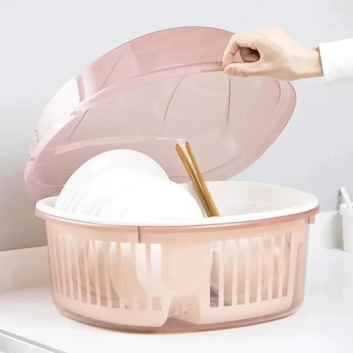 Kitchen Dish Rack With Lid