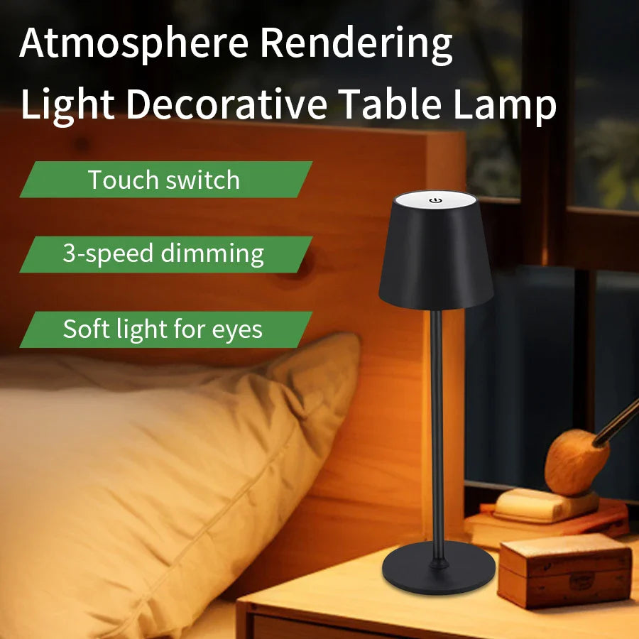 Rechargeable Touch LED Desk Lamp Black