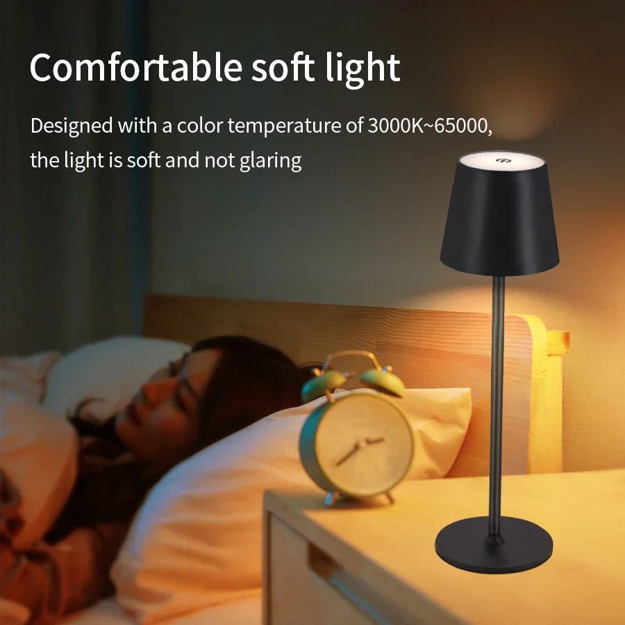 Rechargeable Touch LED Desk Lamp Black