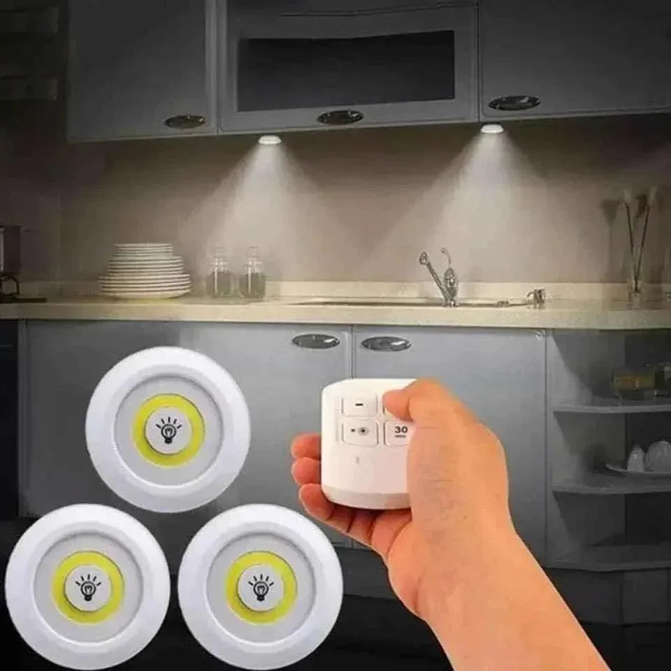 Pack of 3 Wireless LED Night Lights with Remote Control – Ultra-Bright