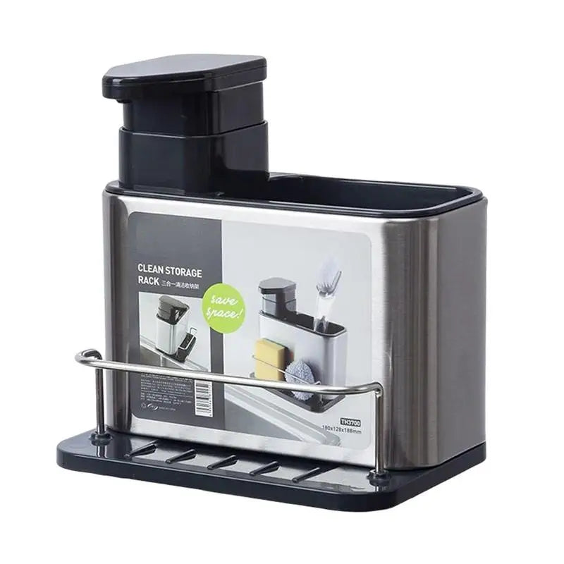 Metal Sink Tidy With Soap Dispenser