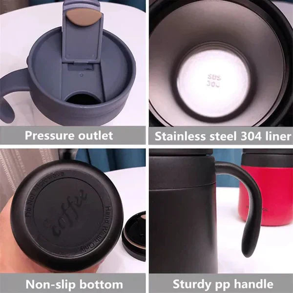 Stainless Steel Insulated  Travelling Coffee Mug (Black)